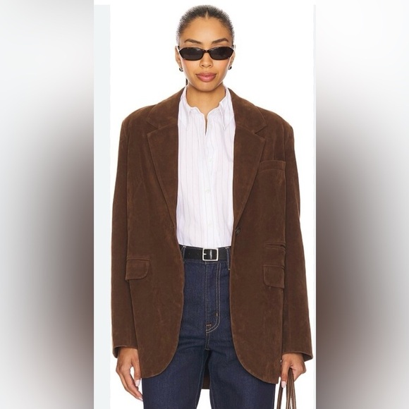 Free People Jackets & Blazers - Free People we the free Papercut Faux Suede Blazer Brown Size Large